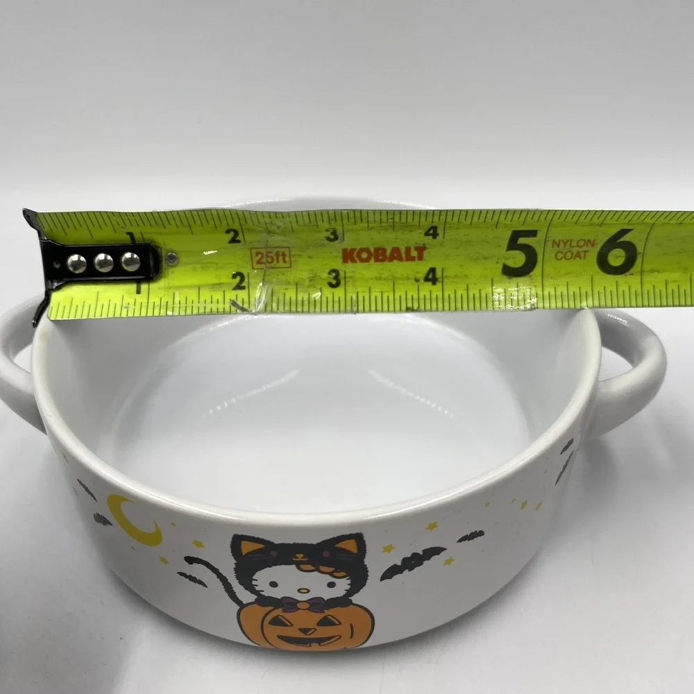 Hello Kitty Sanrio Ceramic‎ Casserole Dish With Lid Halloween Pumpkin Black Cat